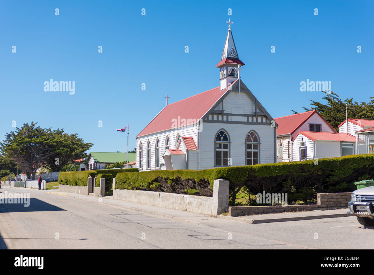 St Mary`s Catholic Church, Ross Road, Stanley, Falkland Islands Stock Photo